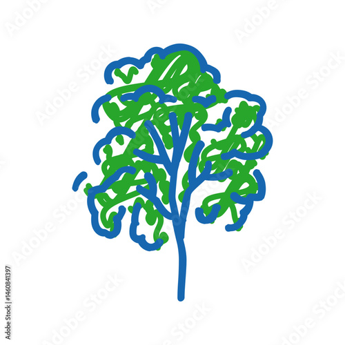 padauk tree jungle amazon icon doodle illustration