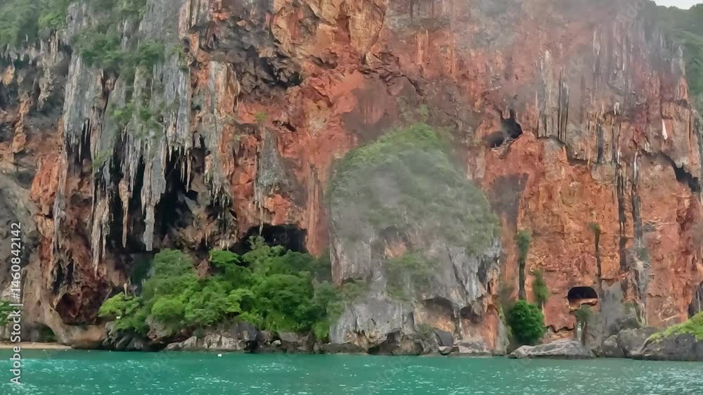 Majestic Limestone Cliffs and Verdant Foliage