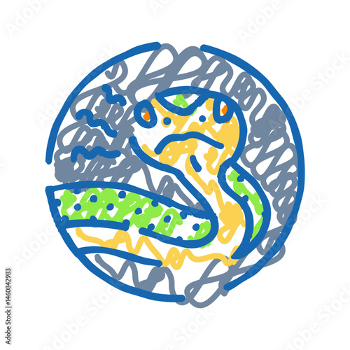 snake hissing animal icon doodle illustration