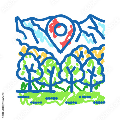 ecotourism environmental icon doodle illustration