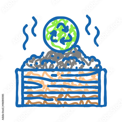 composting environmental icon doodle illustration