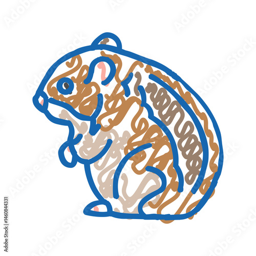 hamster standing pet icon doodle illustration