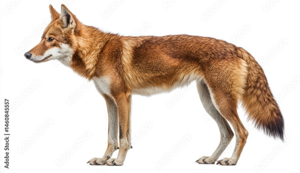 Obraz premium Brown Fox Standing Alert with a Sleek and Glossy Coat