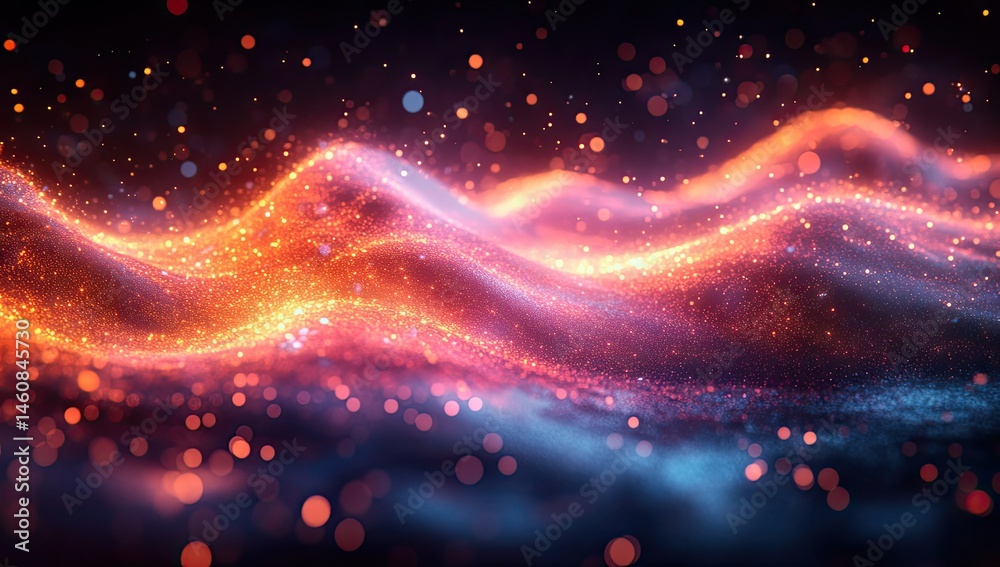 Obraz premium Glowing Waves with Abstract Background.