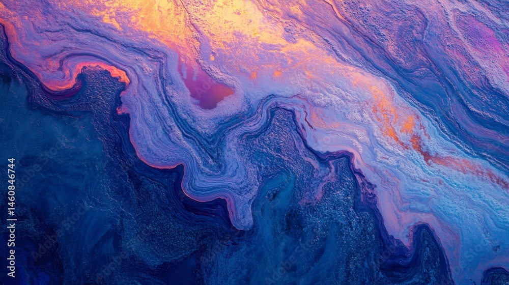 Fototapeta premium Abstract Colorful Waves of Paint Blending in Beautiful Patterns