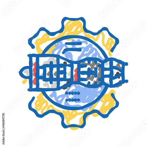 aerospace engineering mechanical engineer icon doodle illustration