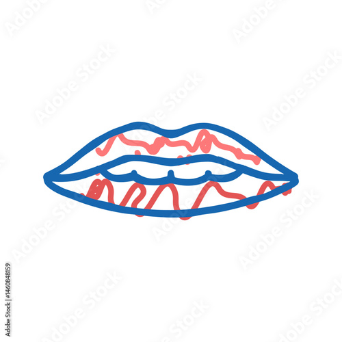 f v letter mouth animate icon doodle illustration