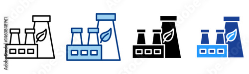 Factory Icon Multiple Style Vector Collection 