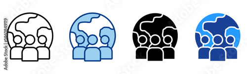 Community Icon Multiple Style Vector Collection 