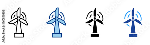 Turbine Icon Multiple Style Vector Collection 