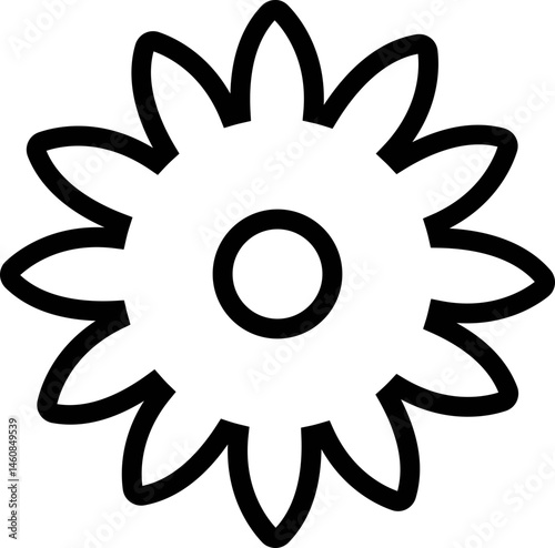Flowers icon in line. isolated on transparent background