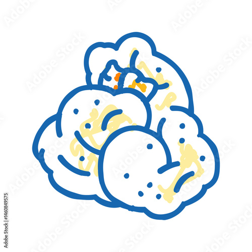 popcorn tasty snack icon doodle illustration