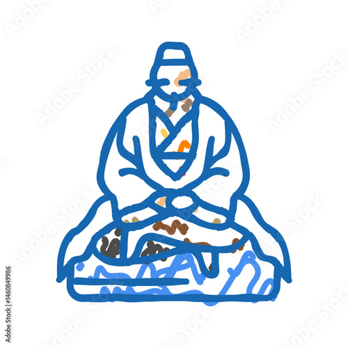 jade emperor taoism icon doodle illustration