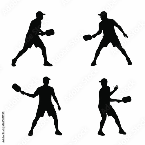 Dynamic Pickleball Action Silhouettes Rhythmic Strokes of a Lively Sport