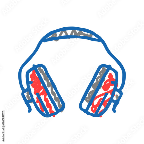 ear protection audiologist doctor icon doodle illustration