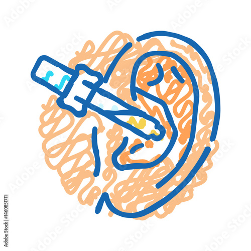 ear care audiologist doctor icon doodle illustration