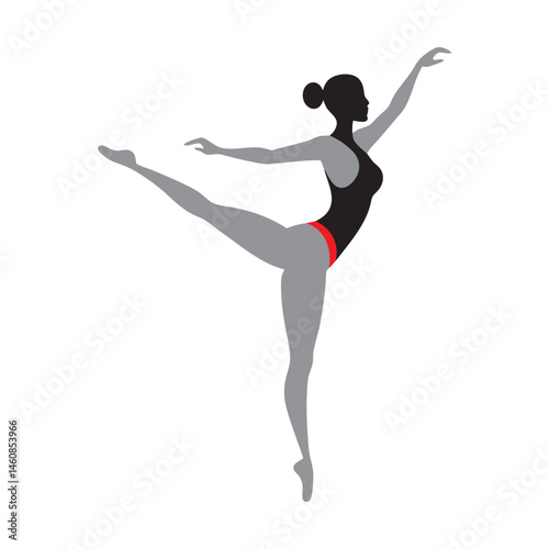 Silhouette of Gymnast in Mid-...