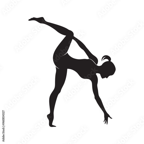 Silhouette of Gymnast in Pike...