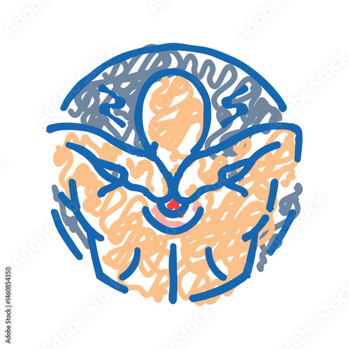 muscle joint pain disease symptom icon doodle illustration