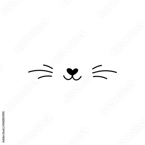 Dog or cat nose, mouth and whiskers icon