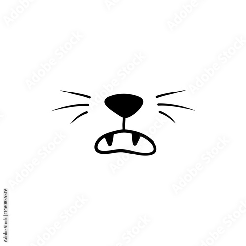 Dog or cat nose, mouth and whiskers icon