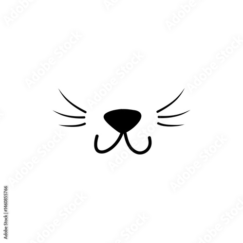 Dog or cat nose, mouth and whiskers icon