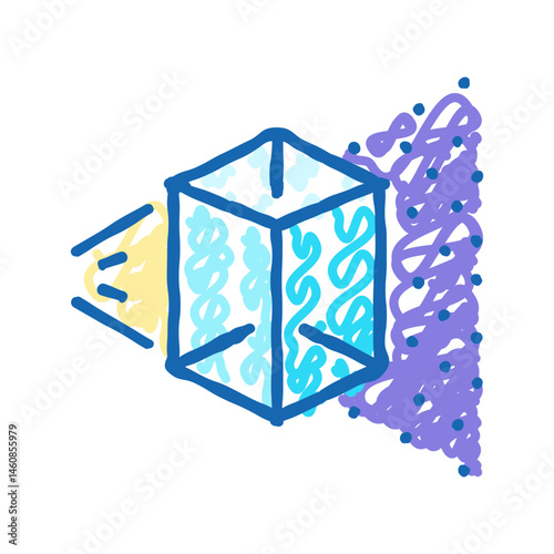 crystallography materials engineering icon doodle illustration