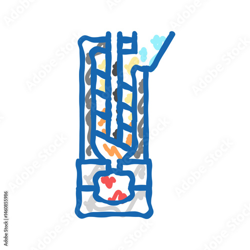 injection molding materials engineering icon doodle illustration