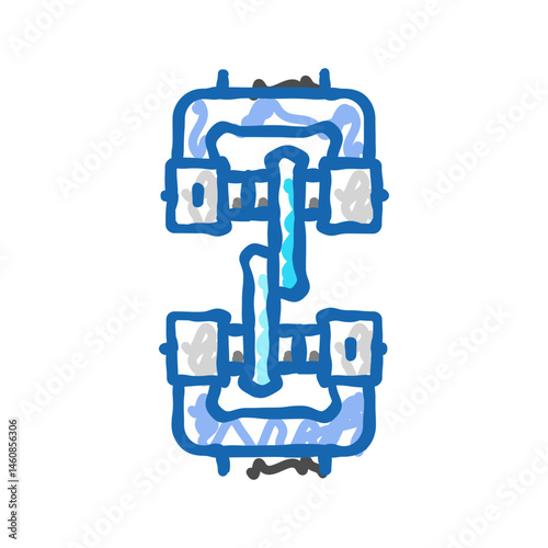 shear testing materials engineering icon doodle illustration