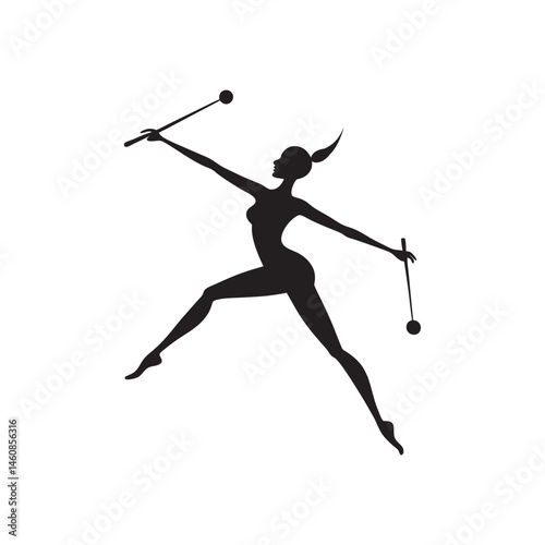 Vector Silhouette of Gymnast ...