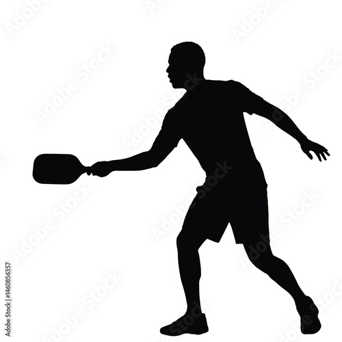 Pickleball Silhouette Action Sport Activity Game Player