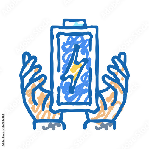 energy boost succes challenge icon doodle illustration