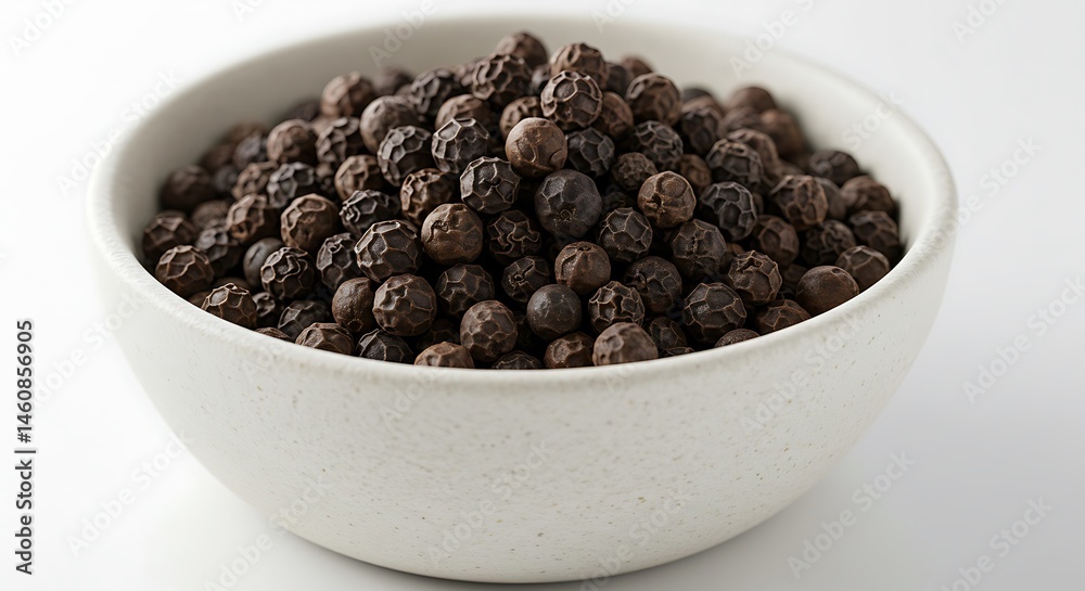 Aromatic Black Peppercorns: Close-Up Photography of Spicy Seeds in a Simple Bowl AI Generated Aromatic Black Peppercorns: Close-Up Photography of Spicy Seeds in a Simple Bowl AI Generated