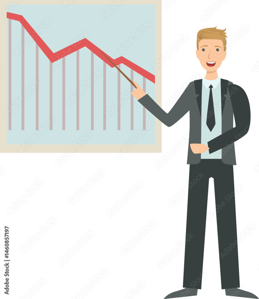 an employee who is presenting company performance an employee who is presenting company performance