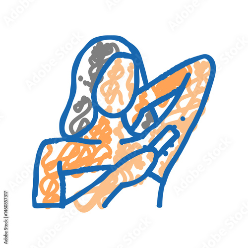 armpit hair removal female icon doodle illustration