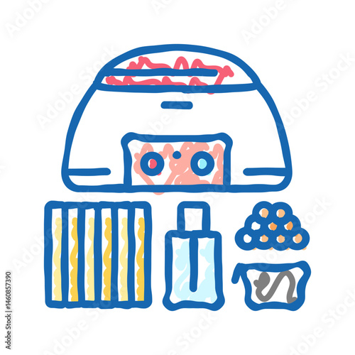 waxing kit hair salon icon doodle illustration