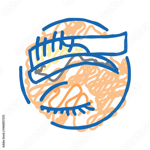 eyebrow hair removal female icon doodle illustration