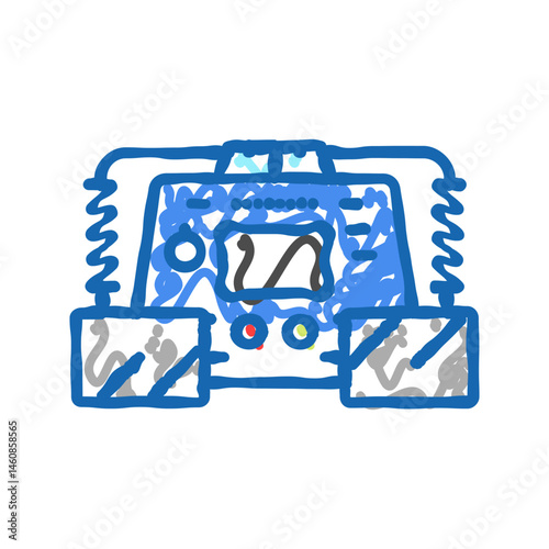 defibrillator ambulance icon doodle illustration