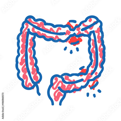 irritable bowel syndrome icon doodle illustration