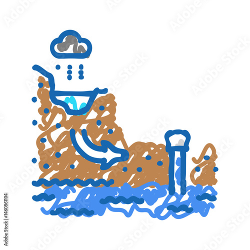 hydrogeological model hydrogeologist icon doodle illustration
