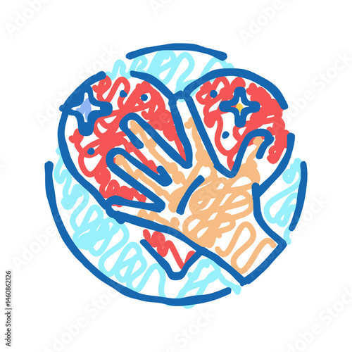 self belief badge motivation icon doodle illustration