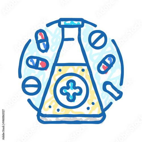 pharmacology pharmacist icon doodle illustration