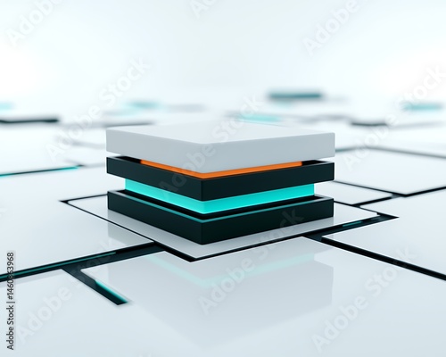 Abstract 3D layered cube design
