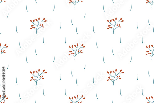 Minimal flowers seamless pattern background 