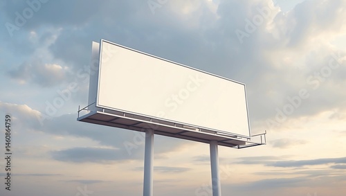 Blank billboard at sunset time ready for advertisement. abstract background. 3d render 