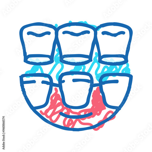 veneers dental procedure icon doodle illustration