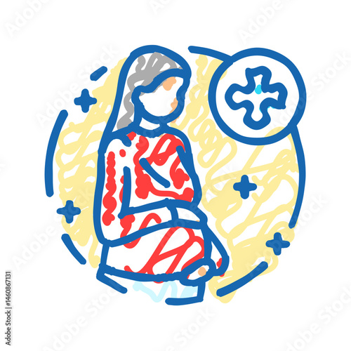 maternal health gynecologist icon doodle illustration