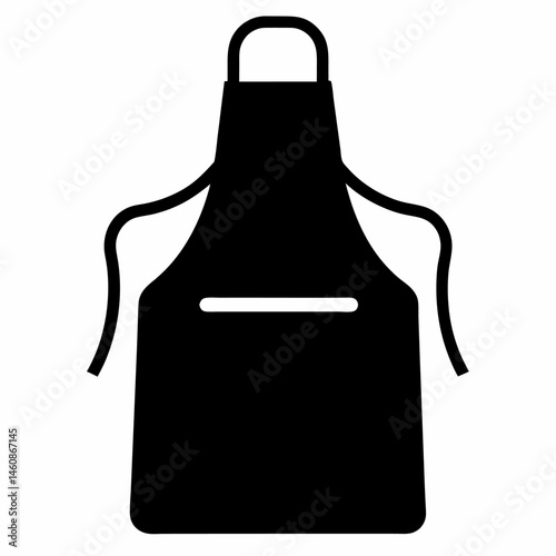 Black apron vector on white background.