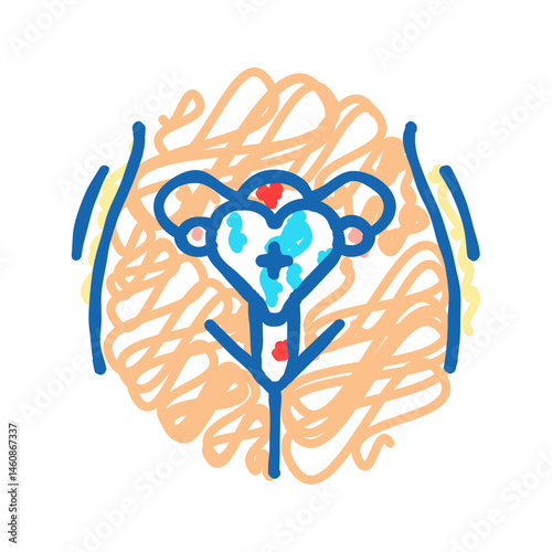 fertility treatment gynecologist icon doodle illustration