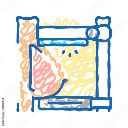 mammogram gynecologist icon doodle illustration